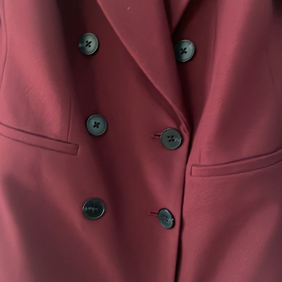 EXPRESS TAILORED LONG BLAZER MAROON WOMEN SIZE SX - Picture 2 of 5
